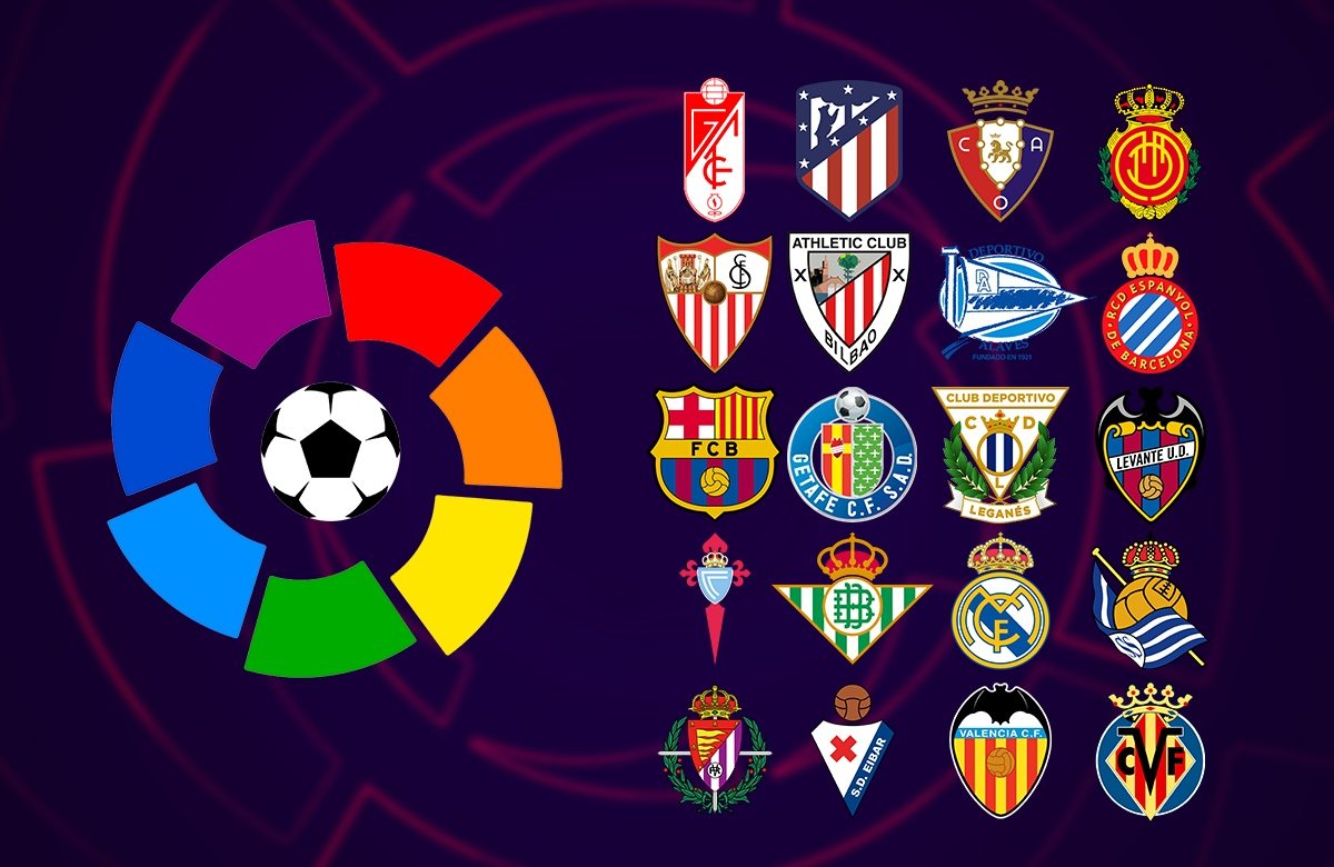 Футбольная ла лига. Лого футбол Испания ла лига. Ла лига Чемпионат Испании лого. Футбол ла лига Испании логотип. Ла лига команды эмблемы.
